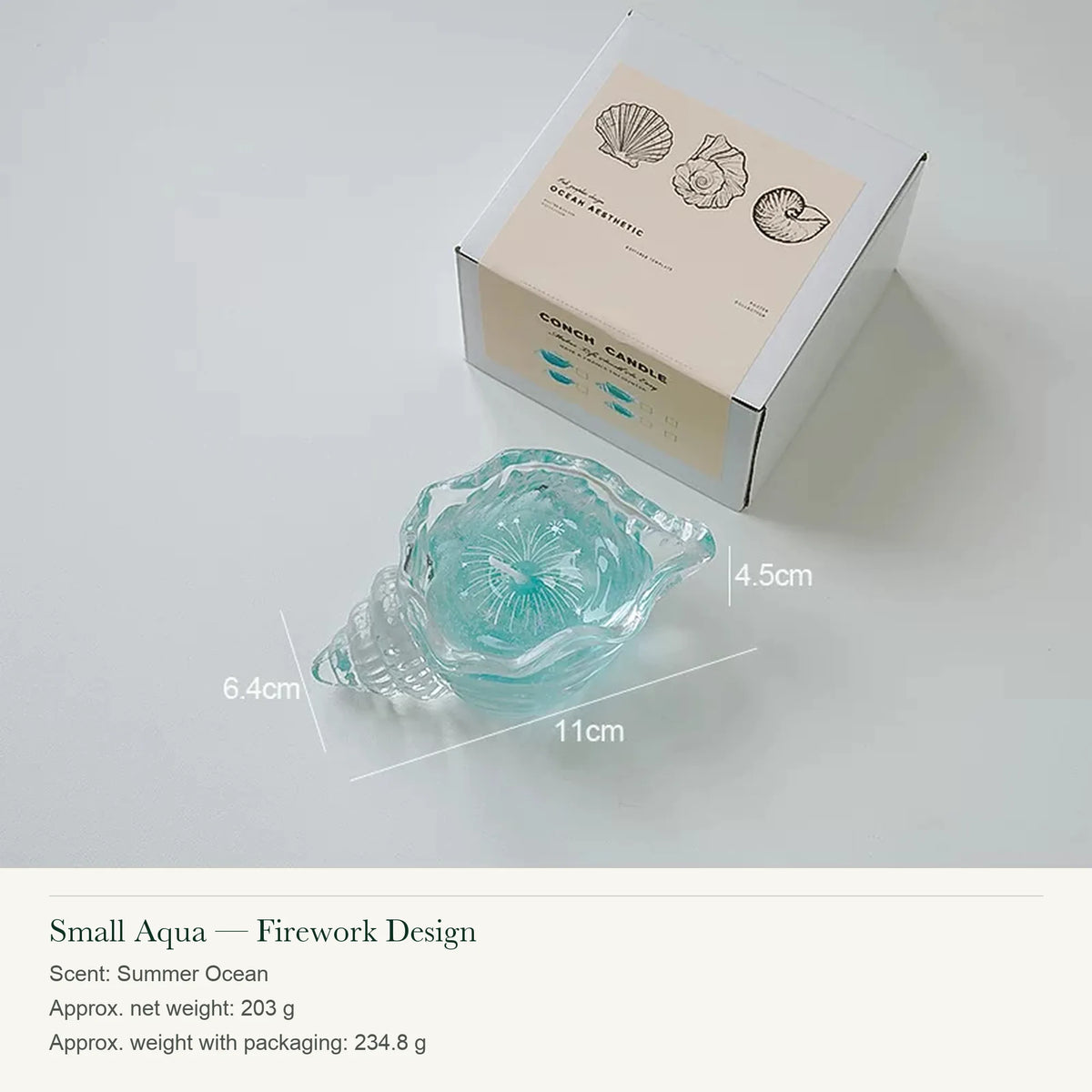 Coastal Conch Glass Scented Candle