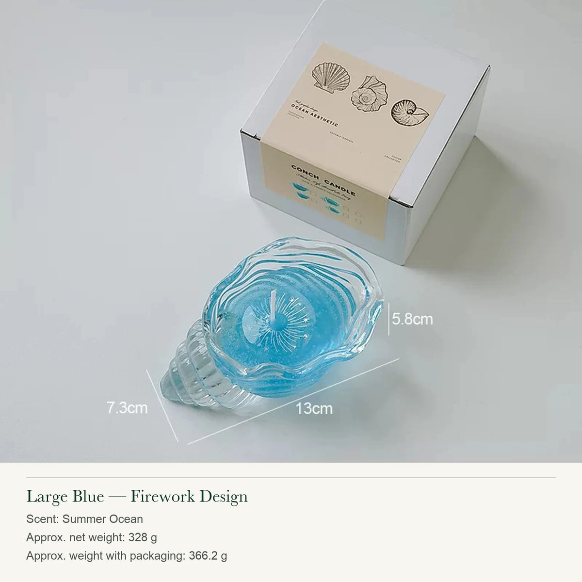 Coastal Conch Glass Scented Candle