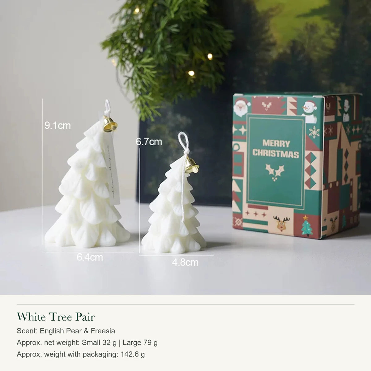 Snowy Christmas Tree Scented Candle Set