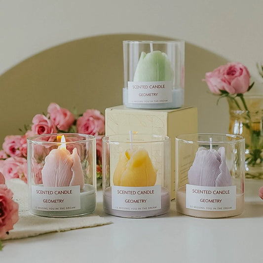 VOVVX Tulip Scented Candle in Glass