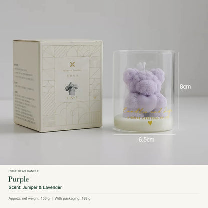 VOVVX Rose Bear Scented Candle in Glass