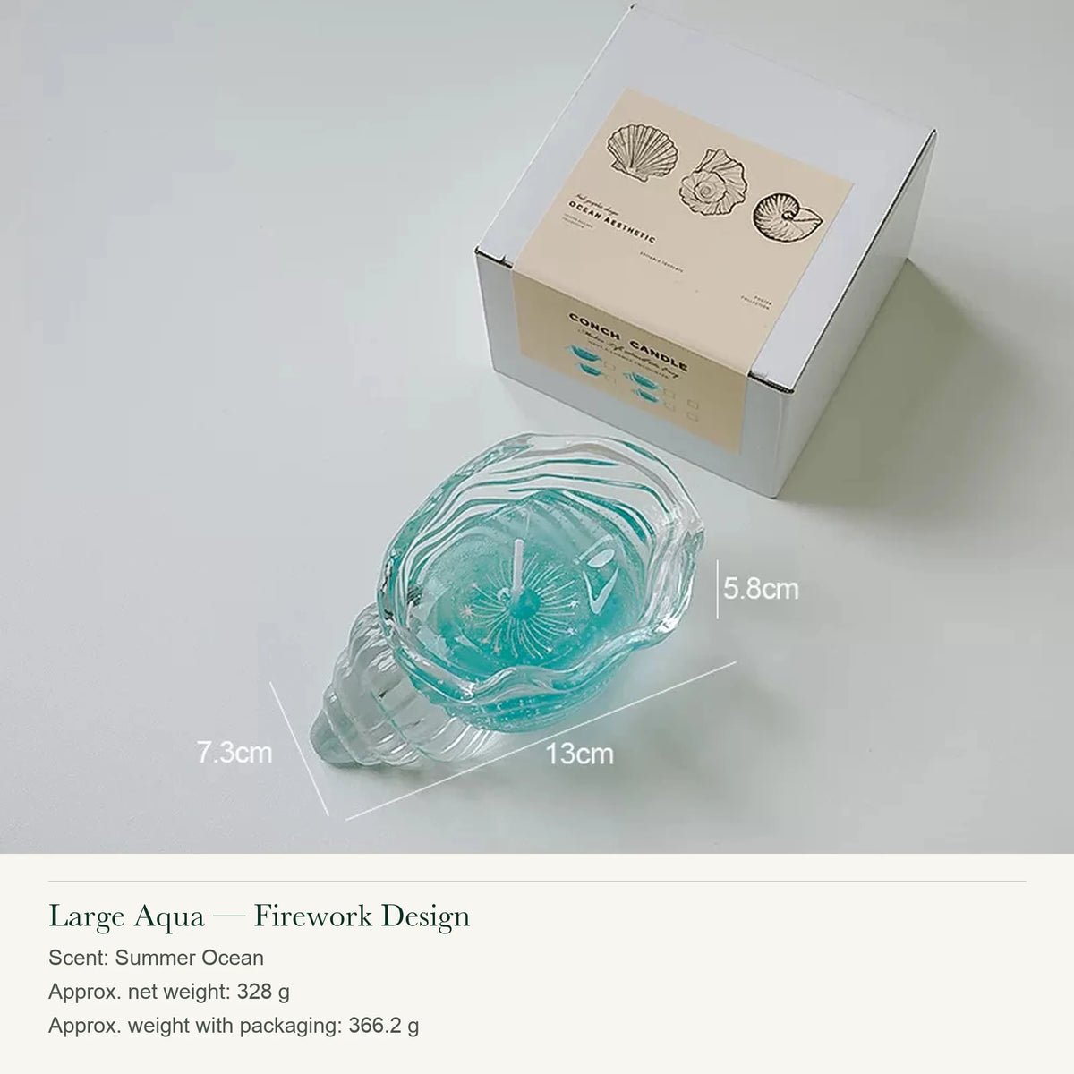 Coastal Conch Glass Scented Candle