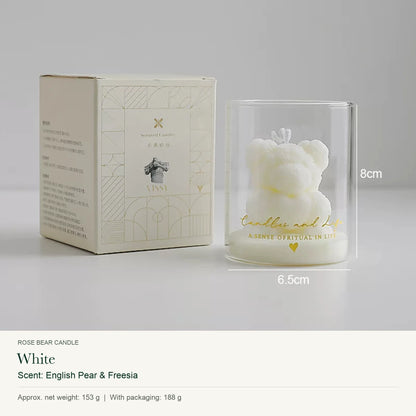 VOVVX Rose Bear Scented Candle in Glass